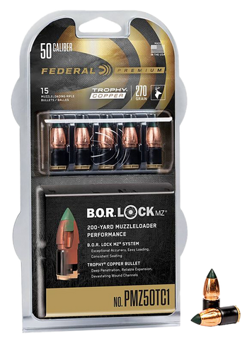 Federal PMZ50TC1 Trophy  50Cal 270gr Trophy Copper 15/Box 173048