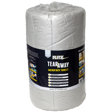 Flitz Tear-Away Microfiber Polishing Cloths 12"x12" Grey 50/ct FZMC300R