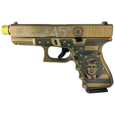 Glock 19 Gen3 Compact "Trump Edition" Handgun 9mm Luger 15rd Magazines 4.6" Threaded Barrel Austria GLPI19502T