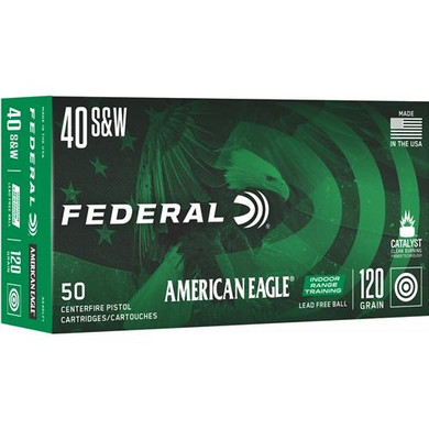 Federal American Eagle IRT Lead Free Handgun Ammunition .40 S&W 120gr FMJ 50/ct FAAE40LF1
