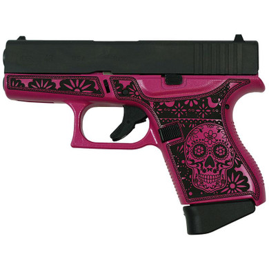 Glock 43 Custom "Sugar Skull" Pink Medusa Subcompact Handgun 9mm Luger 6rd Magazines (3) 3.4" Barrel Frame Only GLUI4350201SKP