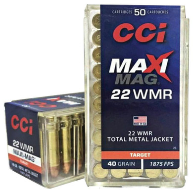 CCI  Maxi-Mag Rimfire Ammunition .22 WMR 40 gr. TMJ 1875 fps 50/ct CC0023