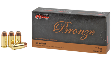 PMC 45B Bronze  45ACP 185gr Jacketed Hollow Point 50 Per Box/20 Case 74090