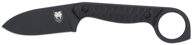 CobraTec Knives CTWLTBLK Wolfteeth  EDC 2.75" Folding Drop Point Plain Black 14C28N Steel Blade, 4.25" Black Textured G10 Scales Handle 167302