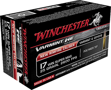 Winchester Ammo S17W25 Varmint HE  17WSM 25gr Polymer Tip 50 Per Box/10 Case 88122