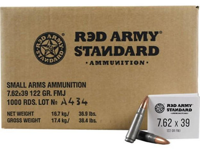 Century Arms Red Army Standard 7.62x39 122gr FMJ 1000/ct (Case) YCAM3420