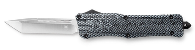 CobraTec Knives LCFCTK1LTNS CTK-1  Large 3.75" OTF Tanto Plain D2 Steel Blade/Carbon Fiber Aluminum Handle Features Glass Breaker Includes Pocket Clip 123144