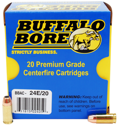 Buffalo Bore Ammunition 24E20 Personal Defense Strictly Business 9mmLuger +P 124gr Jacket Hollow Point 20 Per Box/12 Case 86240