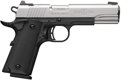 Browning 051118492 1911-380  Full Size 380 ACP 8+1 4.25" Stainless Steel Barrel, Satin Stainless Steel Serrated Slide, Matte Black Aluminum Frame, Black Polymer Grip 176690