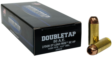 DoubleTap Ammunition 50AE275X DT Lead Free  50AE 275gr 20 Per Box/25 Case 162194