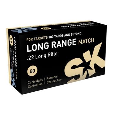 SK Long Range Match Rimfire Ammunition .22 LR 40 gr LRN 1106 fps 50/ct RK420158