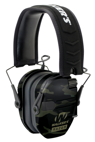Walker's GWPRSEMMCCG Razor Slim Electronic Muff 23 dB Over the Head Multi-Cam/Black Polymer 112621