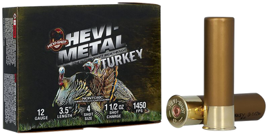 HEVI-Metal HS33345 HEVI-Metal Turkey 12Gauge 3.50" 1 1/2oz 4/5Shot 5 Per Box/10 Case 80997