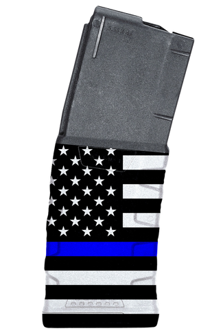 Mission First Tactical EXDPM556AMB1 Extreme Duty  30rd 223 Rem/5.56x45mm Fits AR-15/M4 Black w/Blue Line American Flag Polymer 133003