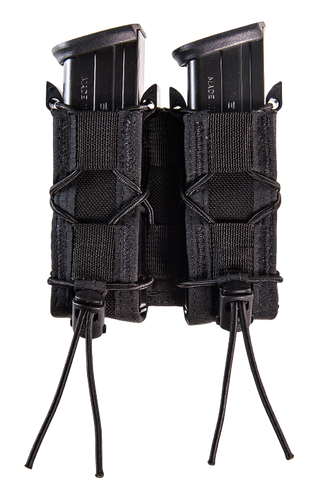 High Speed Gear 11PT02BK TACO Mag Pouch Double Black Nylon MOLLE Belts 2" Wide Compatible w/ Pistol 115522