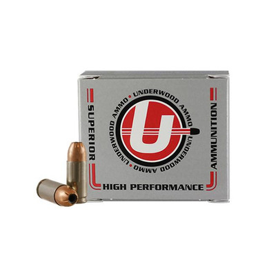 Underwood Hunting & Self Defense Handgun Ammunition 9mm Luger(+P) 147gr JHP 1125 fps 20/ct UB139