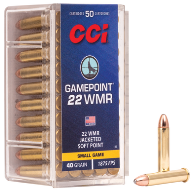 CCI 0022 Gamepoint Rimfire 22WMR 40gr Jacketed Soft Point 50 Per Box/40 Case 35097