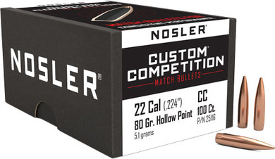 NOSLER BULLETS 22 CAL .22480GR HP-BT CUSTOM COMP. 100CT_ N25116