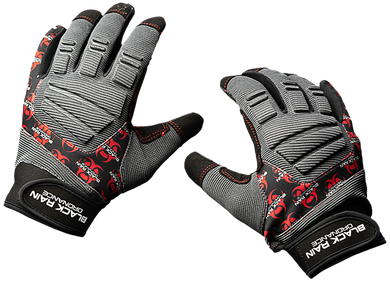 Black Rain Ordnance TACTGLOVEGRY/BLK/RD Tactical Gloves  Black/Gray/Red Medium Velcro 165618