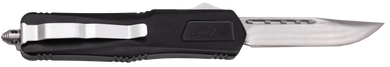 Great Lakes Firearms GLKMDSMTBLK GLFA  Medium 3.50" OTF Plain Steel Blade, Black Cerakote Aluminum Handle 171428
