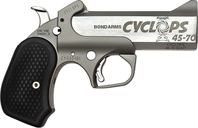 Bond Arms BACY Cyclops  45-70 Gov 1rd Shot 4.25" Stainless Stainless Steel Barrel Matte Stainless Black Extended B6 Resin Grips 154306