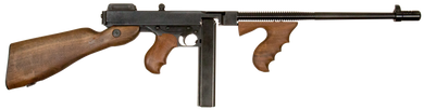 Thompson T1 1927A-1 Deluxe 45 ACP Caliber with 16.50" Barrel, 20+1 Capacity (Stick), Blued Metal Finish, American Walnut Stock Wood Grip Right Hand 41630