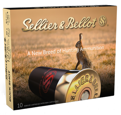 Sellier & Bellot SB12BSH Hunting  12Gauge 2.75" 21Pellets 1 1/8oz 4Buck Shot 10 Box/25 Case 61964