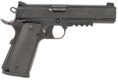 Girsan 392068 MC1911 S Untouchable Full Size 45 ACP 8+1 5" Black Steel Barrel, Black Camo Serrated Steel Slide & Frame w/Beavertail & Picatinny Rail, Black Polymer Grip 160998