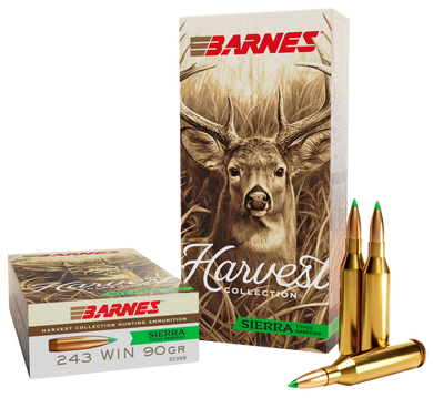 Barnes Bullets 32398  Harvest 243Win 90gr Sierra Tipped GameKing 20 Per Box/10 Case 173489