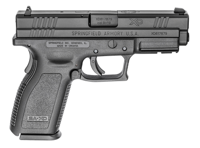 Springfield Armory XD9101 XD Service *CA Compliant 9mm Luger 10+1 4" Black Melonite Steel Barrel & Serrated Slide, Black Polymer Frame w/Picatinny Rail, Black Polymer Grip 62186