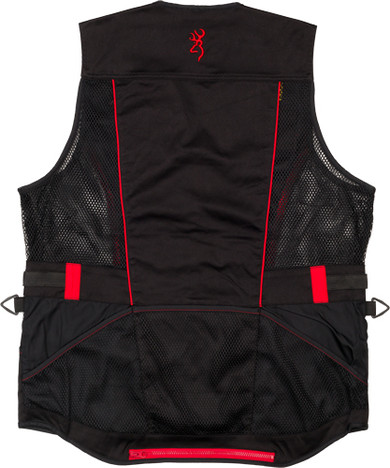 BROWNING ACE SHOOTING VESTR-HAND SM BLACK/RED TRIM 3050457101