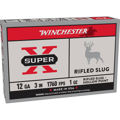 Winchester Super-X Rifled Slug Shotshells 12 ga 3" 1 oz 1760 fps Slug 5/ct WNX123RS15