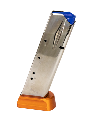 CZ-USA 11163 CZ 75  19rd 9mm Luger Fits CZ Shadow 2/CZ 75 SP-01 Nickel/Orange Steel 132673