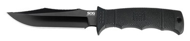 SOG KNIFE SEAL PUP ELITE</br>BLACK W/SHEATH E37SNCP