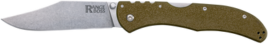 Cold Steel CS20KR7 Range Boss  Folding Clip Point Plain 4034 SS Blade/5.25" OD Green Zy-Ex Handle 155542