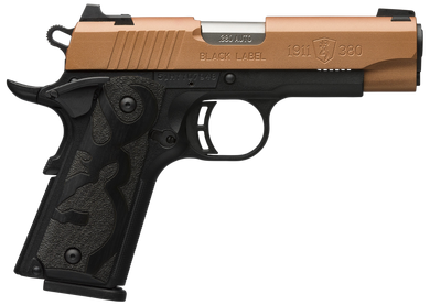 Browning 051993492 1911-380 Black Label Compact Frame 380 ACP 8+1 3.63" Matte Stainless Steel Barrel, Northern Lights Cerakote Serrated Steel Slide, Matte Black Polymer Frame w/Beavertail 162644