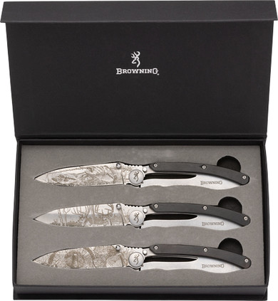 BROWNING KNIFE SPORTSMAN</br>COLLECTION 3 KNIVES WITH BOX* 32205218