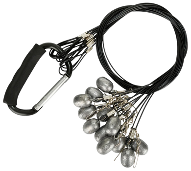 Drake Waterfowl DA9000060006 Texas Rig Package Set 60" Black Coated Steel Wire, 6 oz Lead Weight, Metal Cable Crimps, Includes Carabiner (12 Pack) 158592