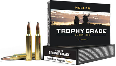 NOSLER TROPHY 7MM REM MAG160GR PARTITION TIP 20RD 10B/C AN61054