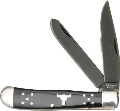 ABKT CATTLEMANS CUTLERY BLACKANGUS TRAPPER 2-BLADE FOLDER CC0002BD
