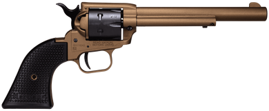 Heritage Mfg SRR22A6 Rough Rider  22 LR 6 Shot, 6.50" Burnt Bronze Cerakote Steel Barrel & Frame, Black Satin Cylinder, Black Polymer Grip, Hammer/Thumb Safety, Exposed Hammer 149107
