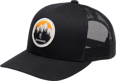 BROWNING CAP BRIMROCK MESH</br>BACK CIRCLE MNTN PATCH BLACK* 308071991