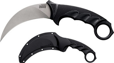 COLD STEEL STEEL TIGER 4.75"</br>PLAIN EDGE HOOKED BLADE W/SHT! 49KST