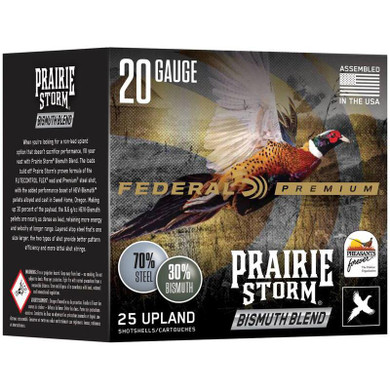 Federal Prairie Storm Bismuth Blend Shotshells 20ga 3" 1oz 1400 fps #4&5 25/ct FAPFBX20745