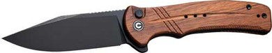 CIVIVI KNIFE COGENT 3.47" WOOD/STONEWASH BUTTON LOCK C20038D8