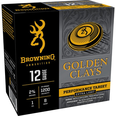GOLDEN CLAYS 12 GAUGE 2-3/4'' 1OZ #8 SHOT 25/BOX 430113985