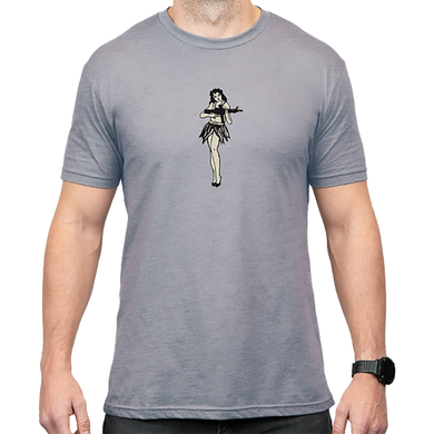Magpul MAG1117-041-S Hula Girl CVC  Stone Gray Heather Cotton/Polyester Short Sleeve Small 184500