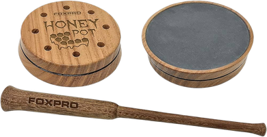 Foxpro HPSLATE Honey Pot  Friction Call Attracts Turkeys, Natural Honey Locust Wood/Slate 126590