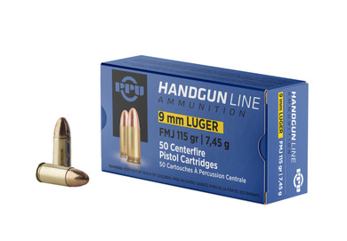 PPU 9 MM LUGER 115GR FMJ 50RD BOX 20 BOXES PER CASE PPUPPH9F1