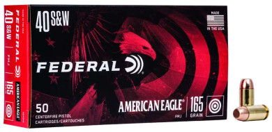 FEDERAL 40 S&W 165GR FMJ BALL 50 RD/BX 20 BX/CS FEDEAE40R3